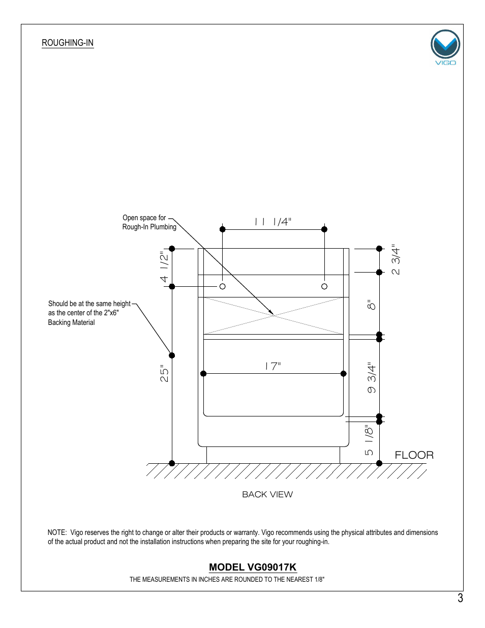 Vigo VG09017K User Manual | Page 3 / 7