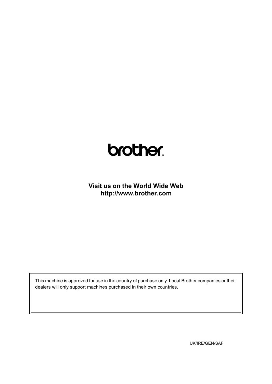 Brother uk/ire/gen/saf | Brother DCP-157C User Manual | Page 99 / 99