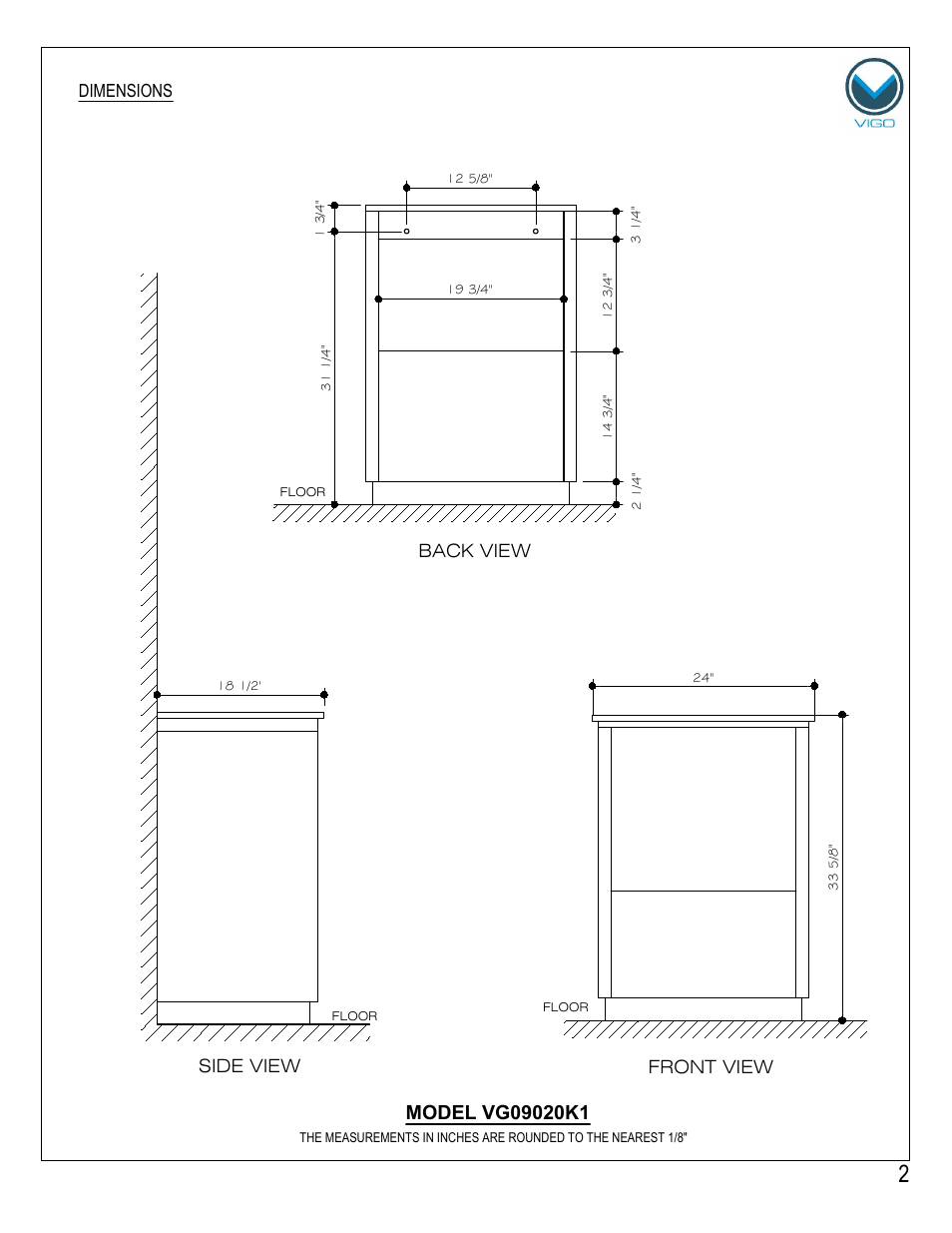 Vigo VG09020K1 User Manual | Page 2 / 7