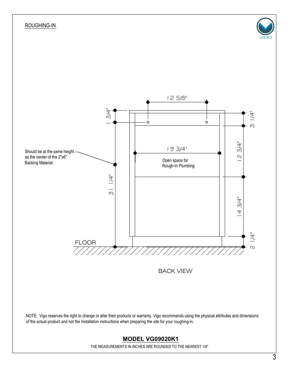 Vigo VG09020K1 User Manual | Page 3 / 7