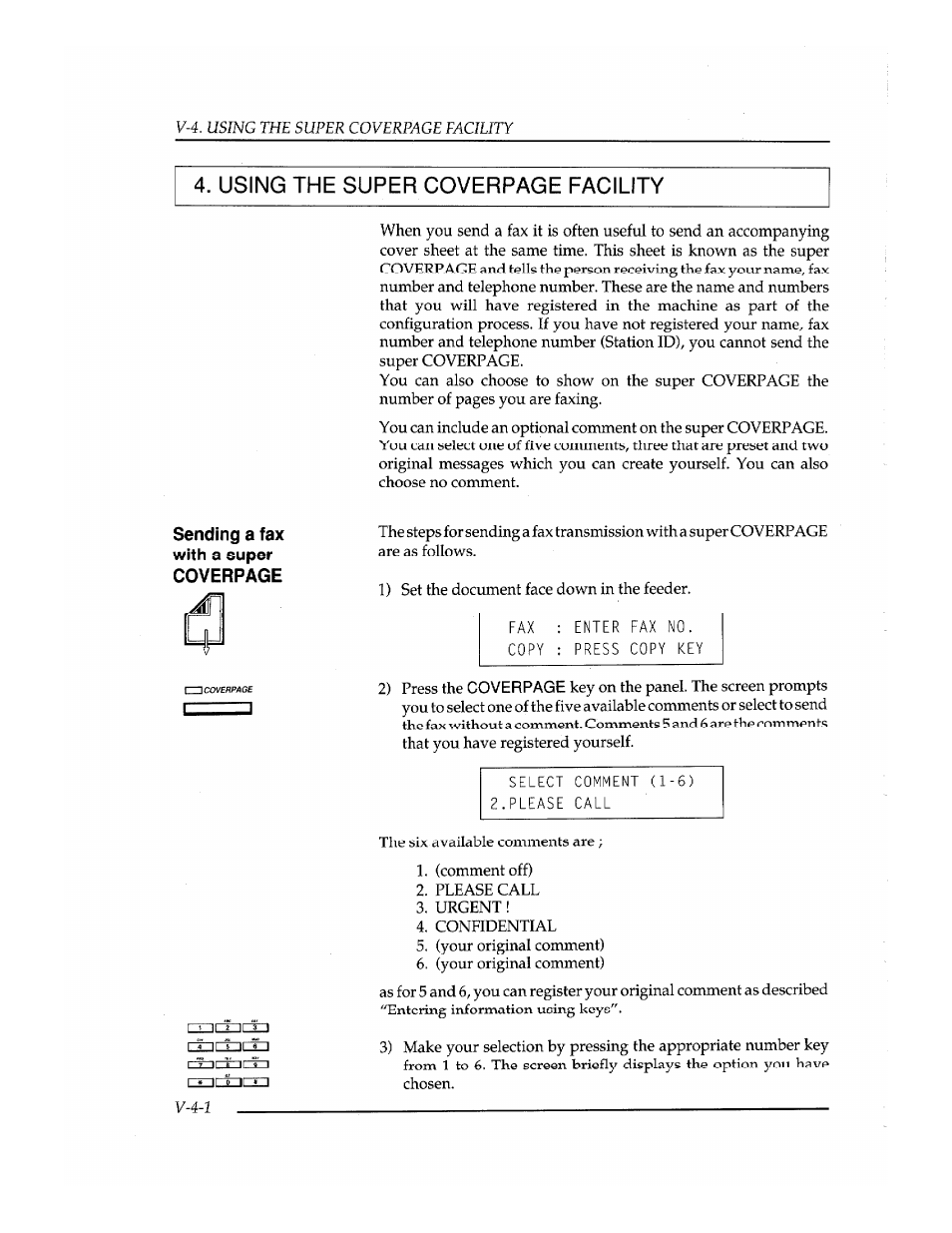 Using the super coverpage facility | Brother INSTAFAX FAX2100M User Manual | Page 100 / 172