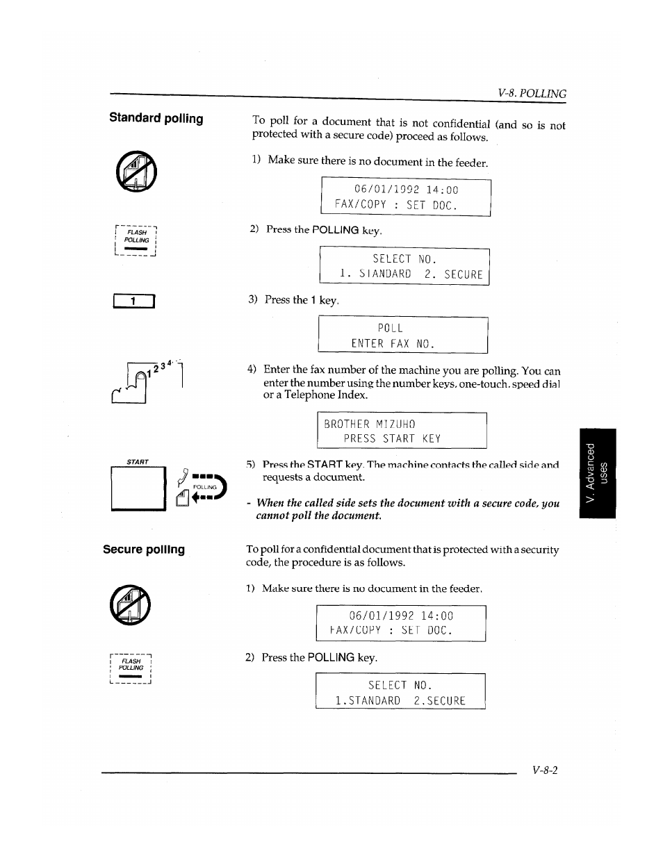 Secure polling | Brother INSTAFAX FAX2100M User Manual | Page 113 / 172