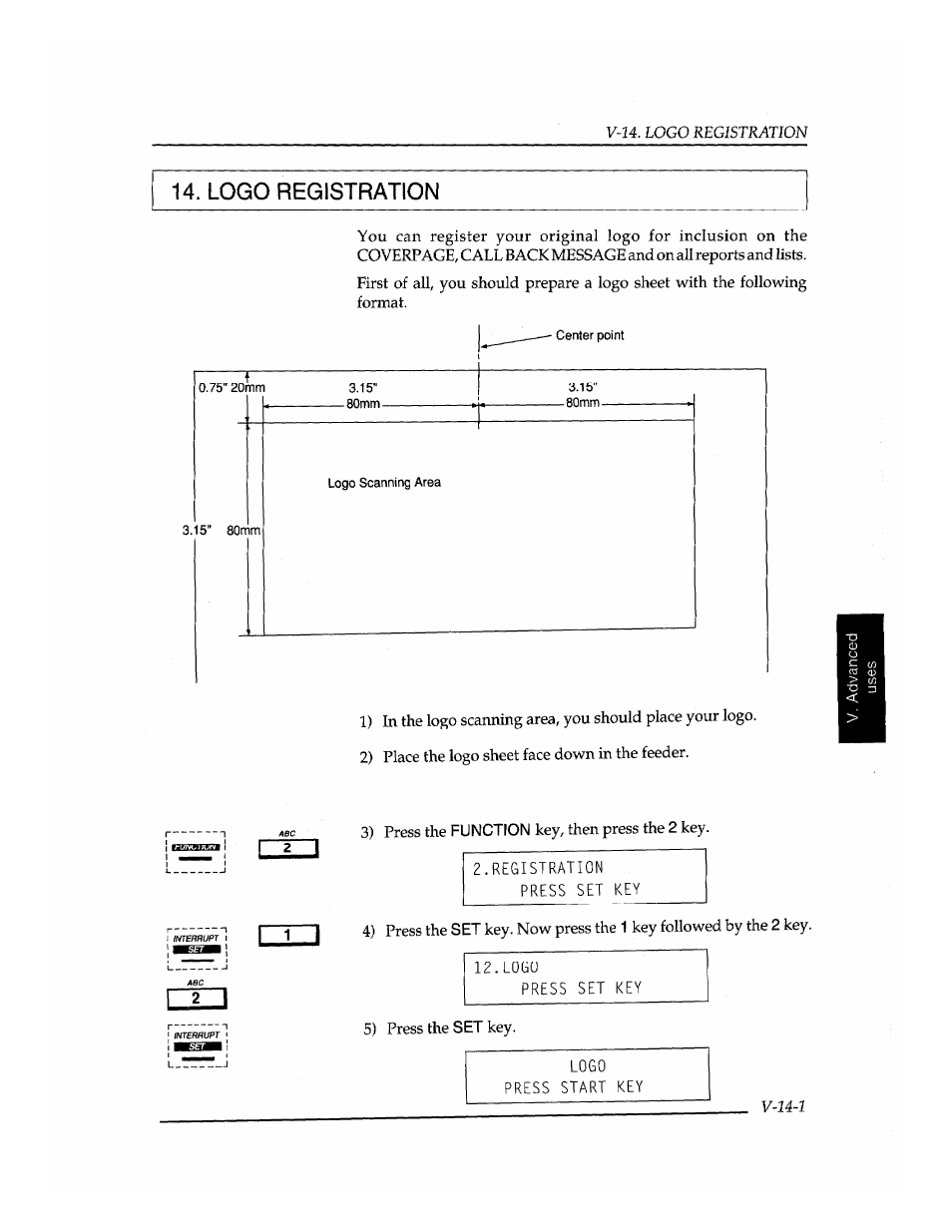 Logo registration | Brother INSTAFAX FAX2100M User Manual | Page 137 / 172