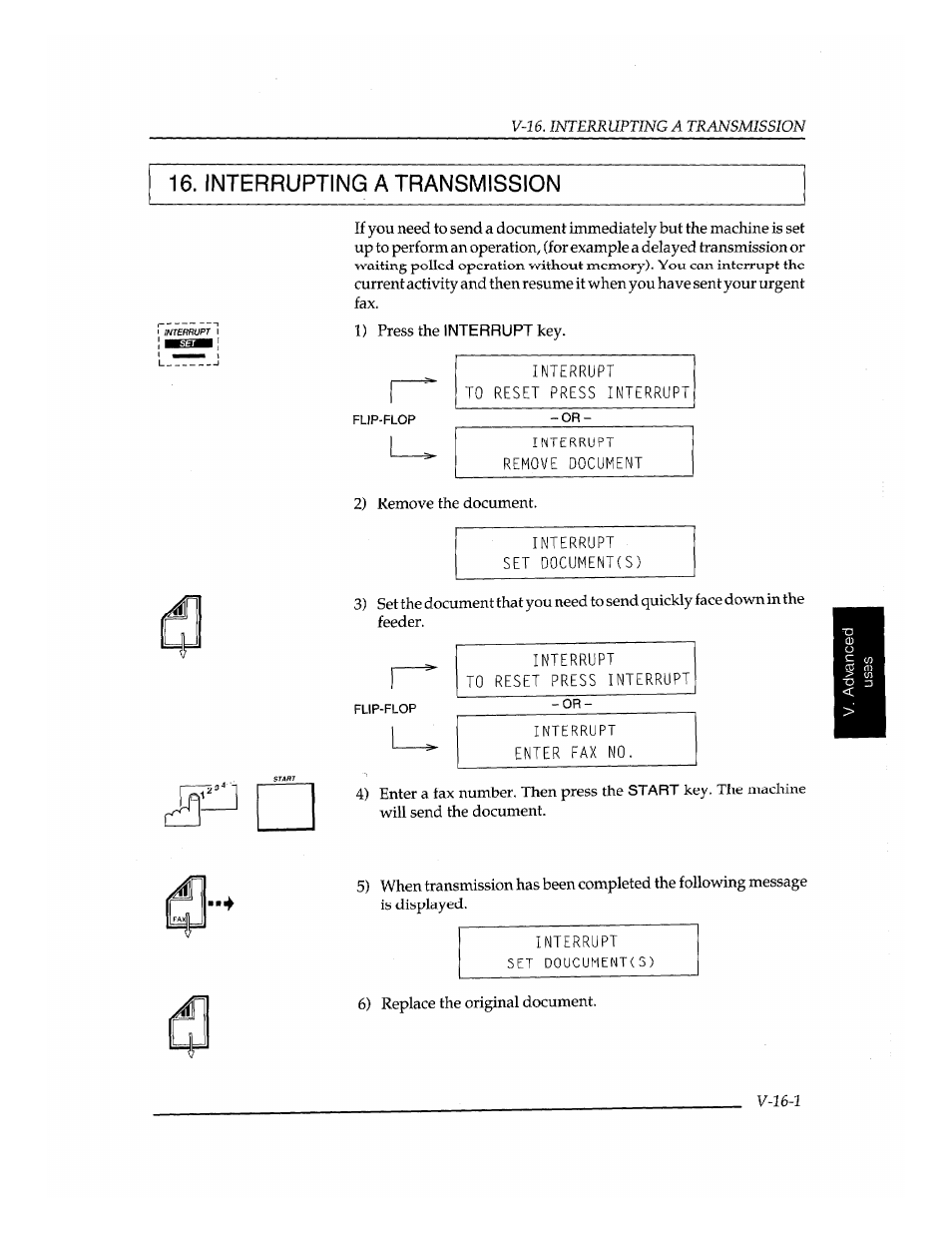Interrupting a transmission | Brother INSTAFAX FAX2100M User Manual | Page 145 / 172
