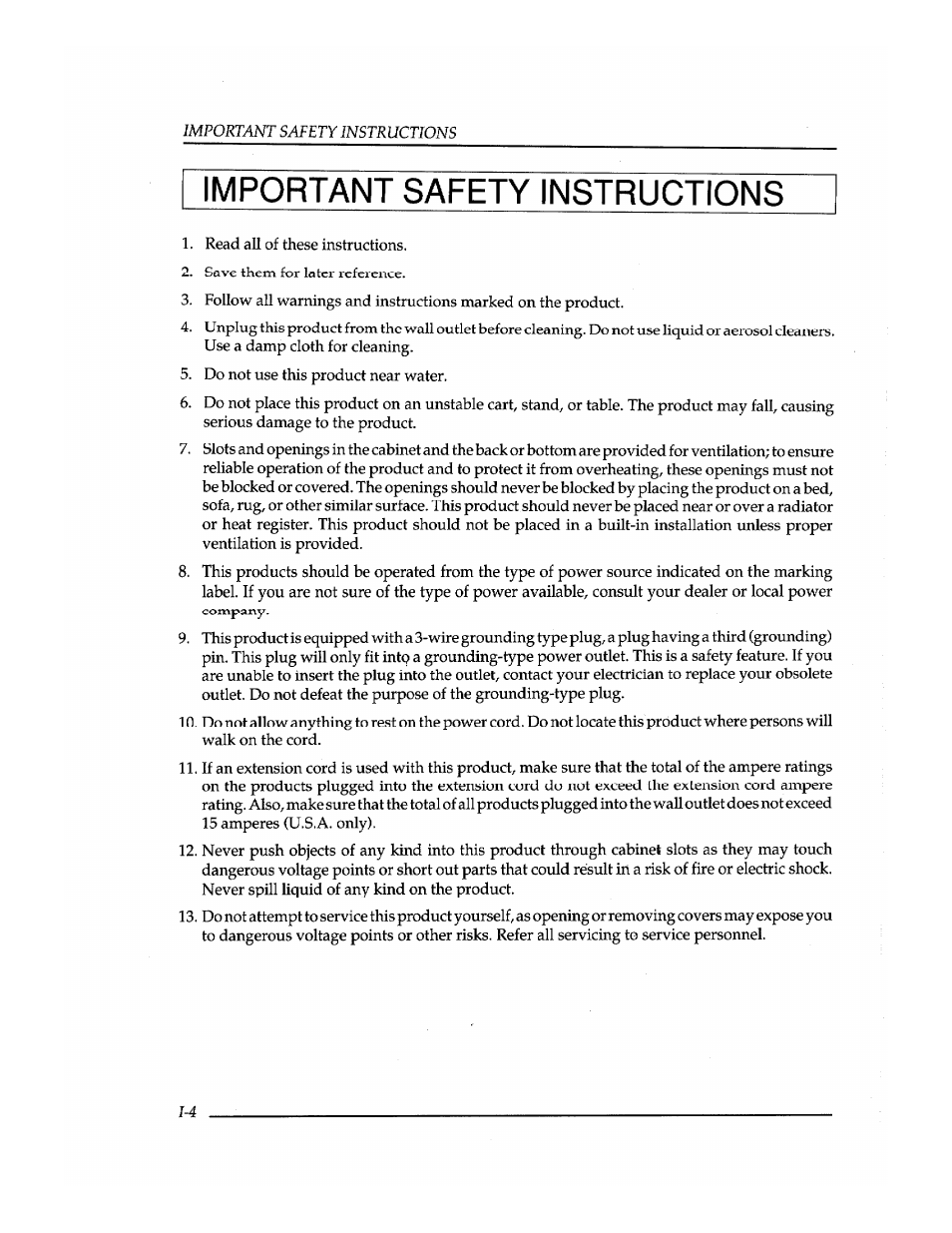 Important safety instructions | Brother INSTAFAX FAX2100M User Manual | Page 24 / 172