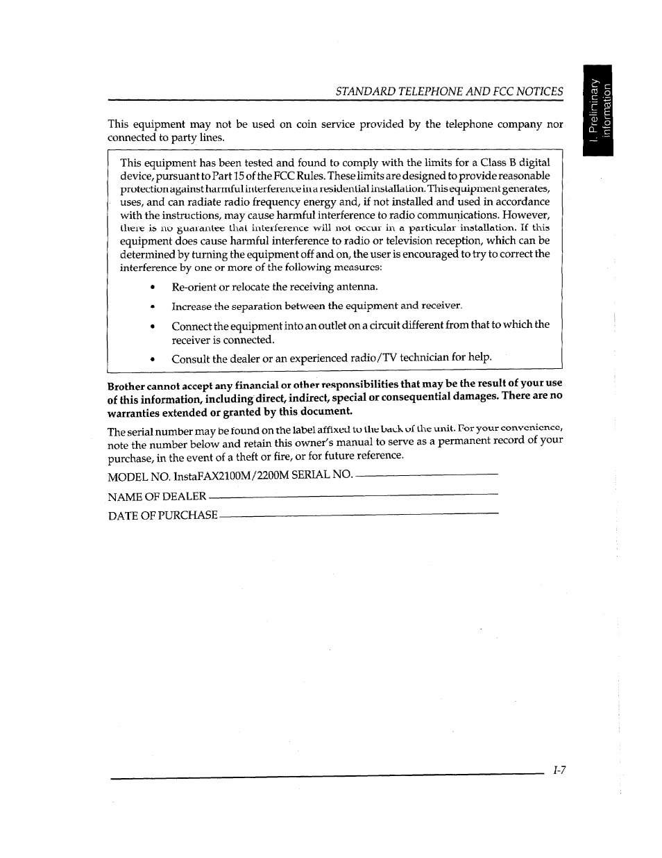 Brother INSTAFAX FAX2100M User Manual | Page 27 / 172