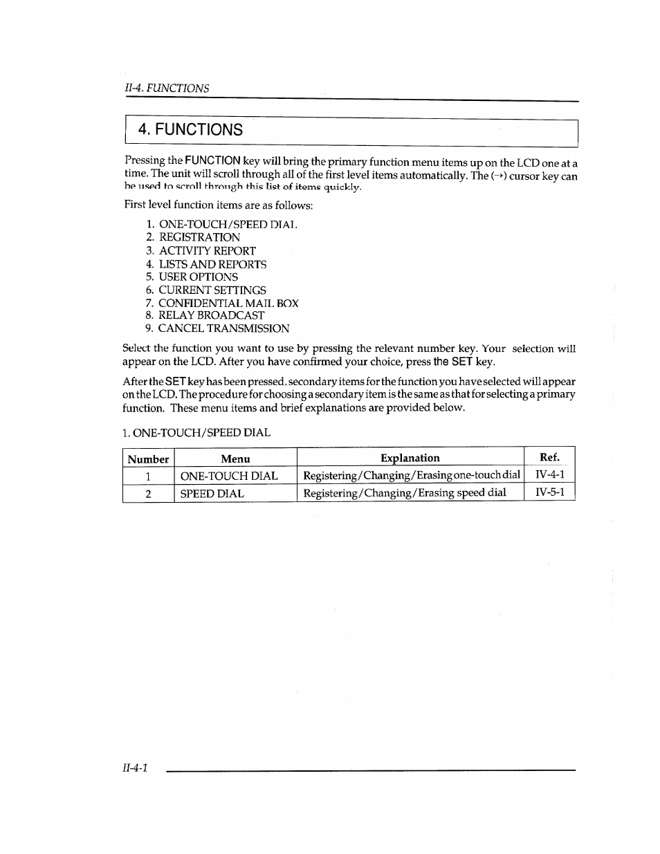 Functions | Brother INSTAFAX FAX2100M User Manual | Page 34 / 172