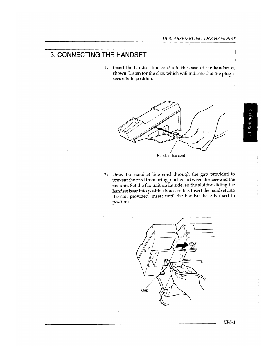 Connecting the handset | Brother INSTAFAX FAX2100M User Manual | Page 41 / 172