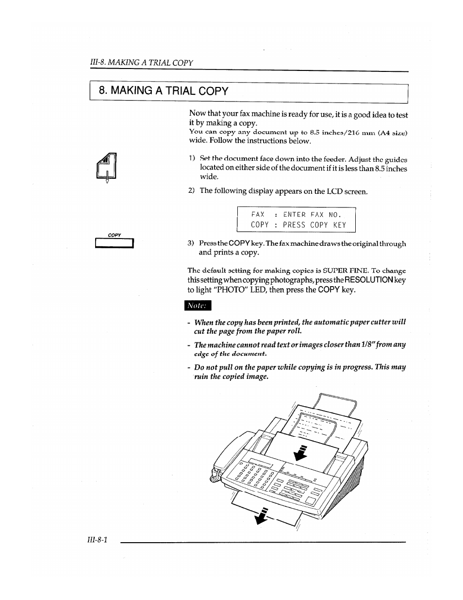 Making atrial copy | Brother INSTAFAX FAX2100M User Manual | Page 52 / 172
