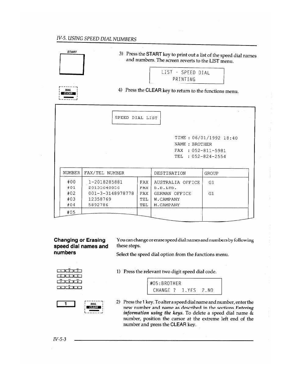 Changing or erasing speed dial names and numbers | Brother INSTAFAX FAX2100M User Manual | Page 86 / 172