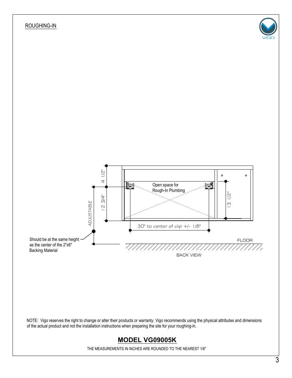 Vigo VG0905K User Manual | Page 3 / 7