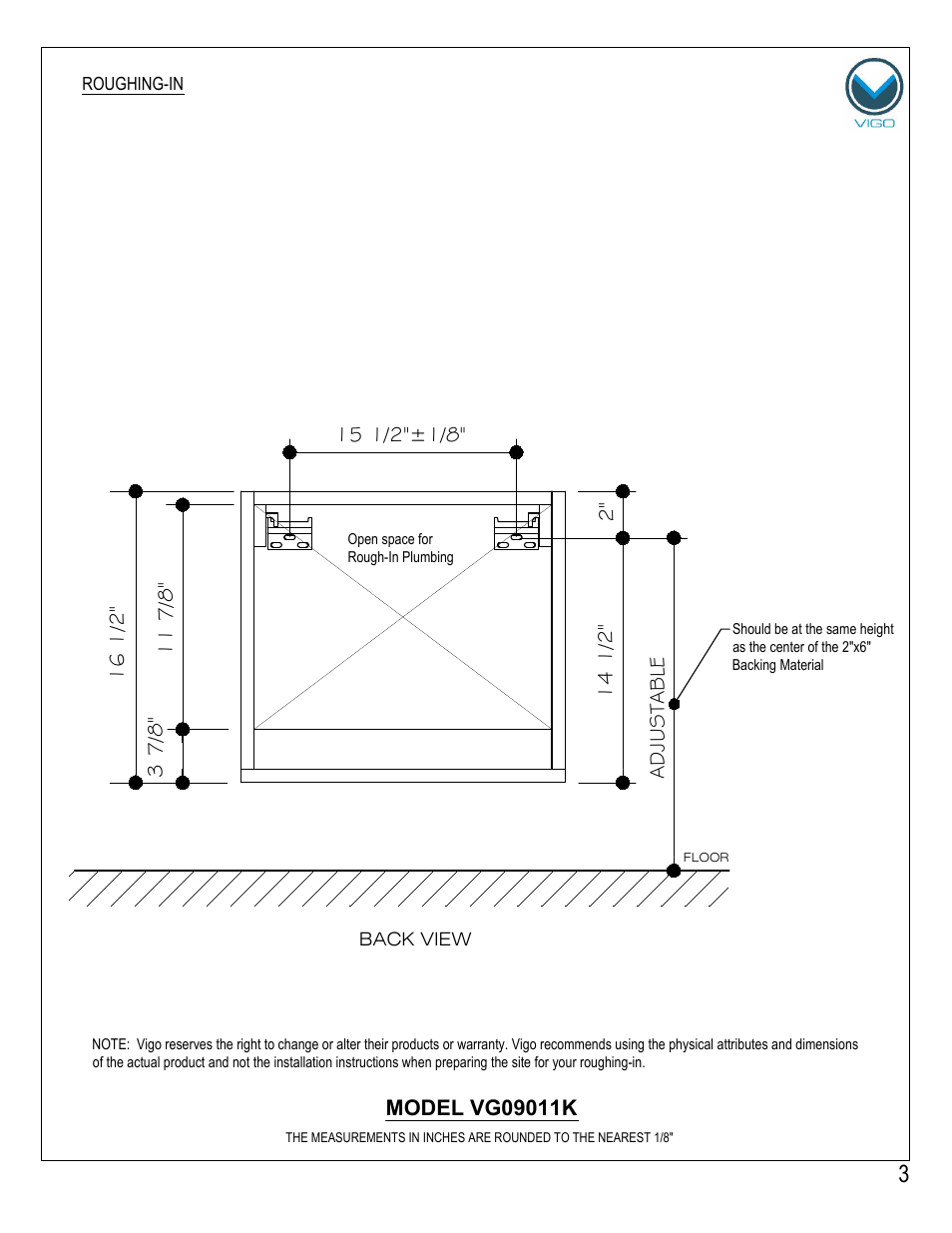 Vigo VG0901K User Manual | Page 3 / 7