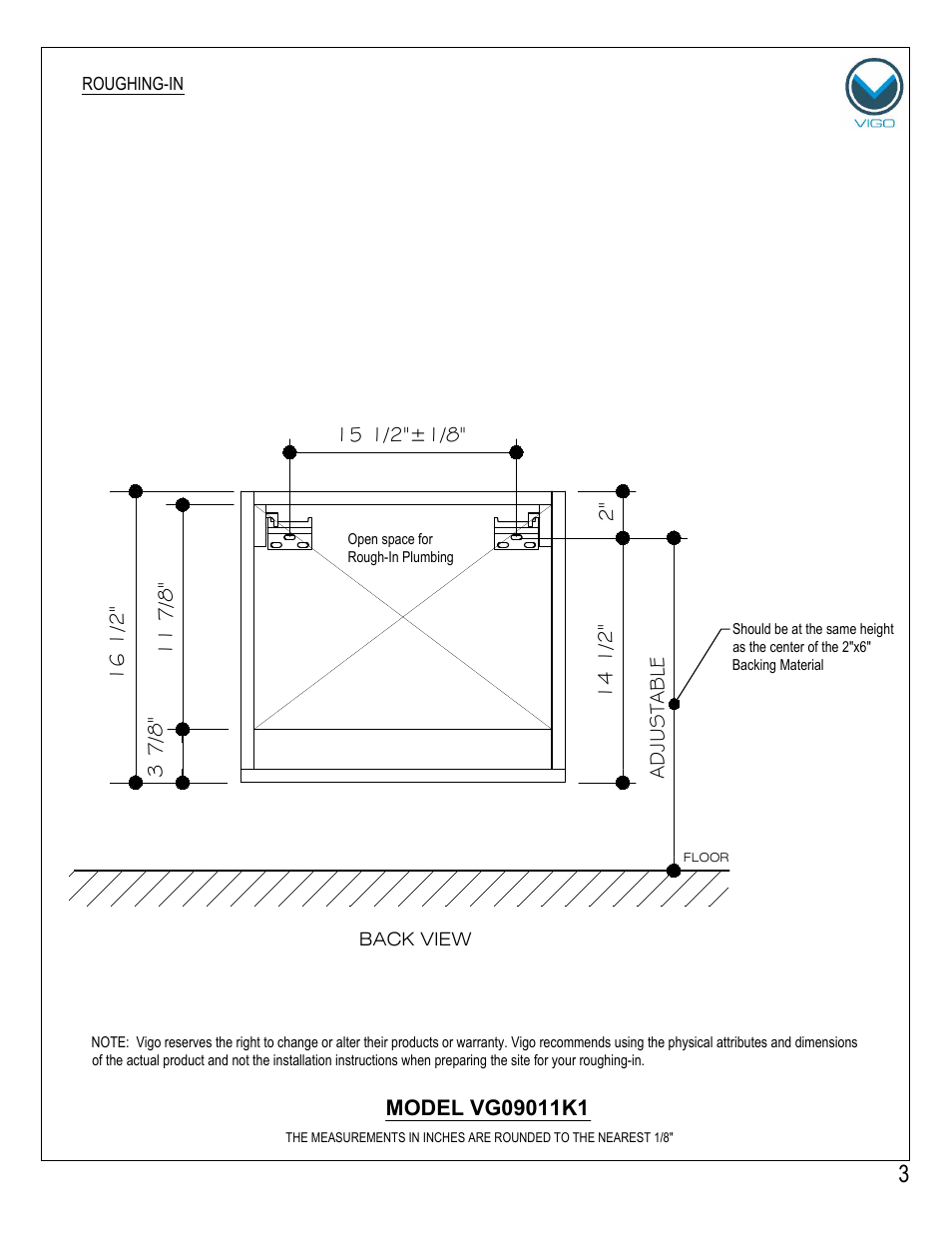 Vigo VG0901K1 User Manual | Page 3 / 7