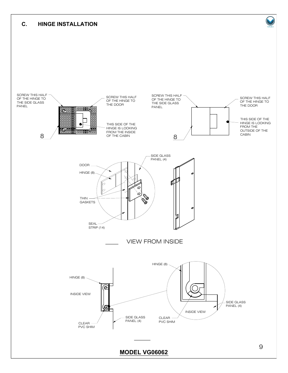 View from inside | Vigo VG06062 User Manual | Page 9 / 18