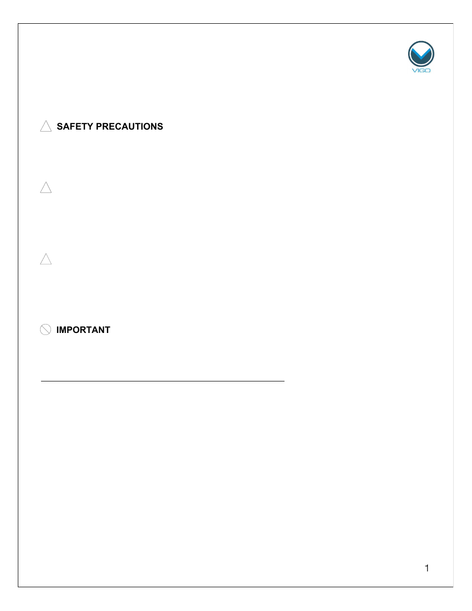 Vigo VG06063 User Manual | 15 pages