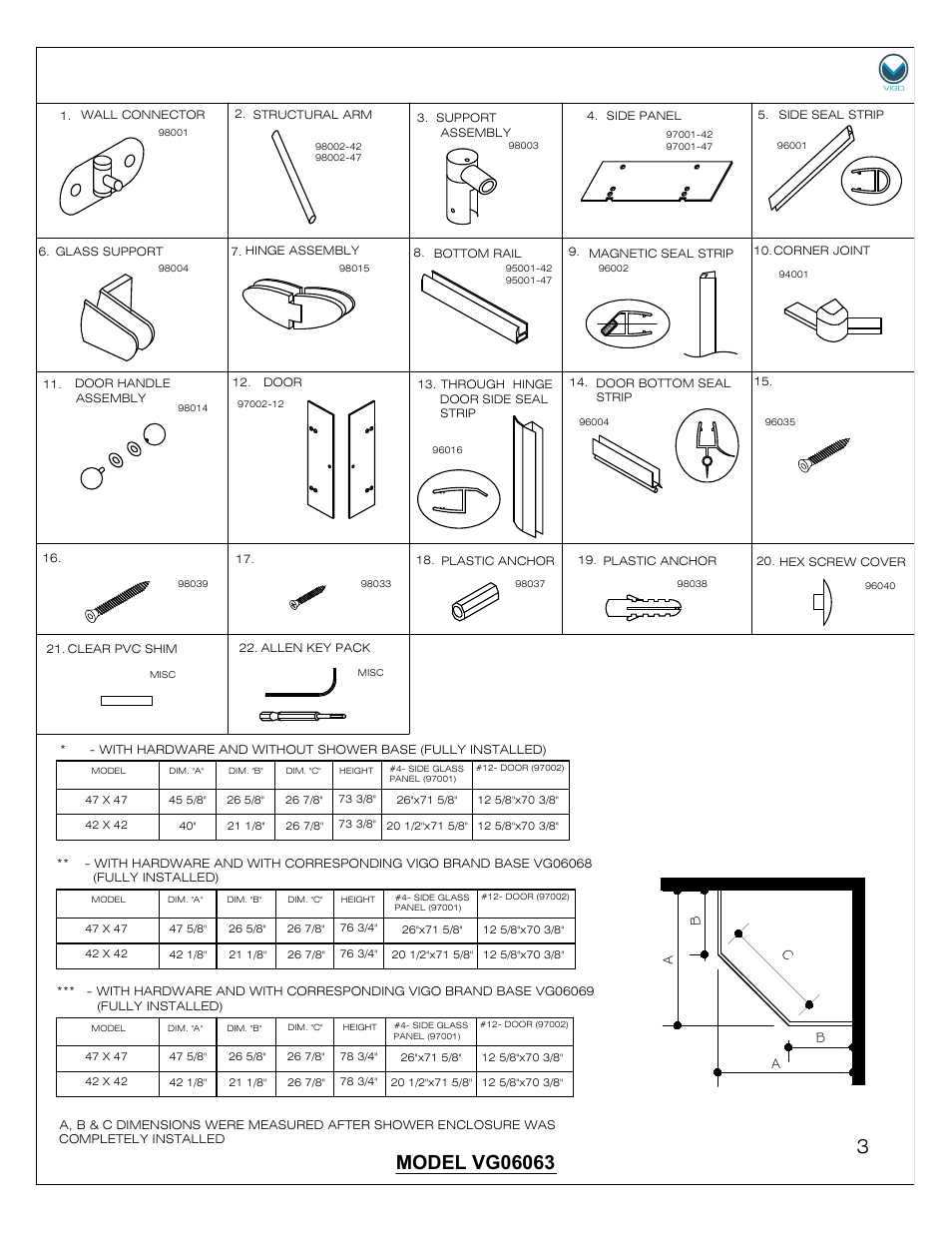 Ab b c | Vigo VG06063 User Manual | Page 3 / 15