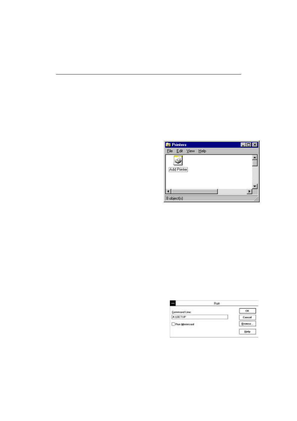 Installation from floppy disks, For windows 95/98, For windows 3.1 | Installation from floppy disks -8, For windows 95/98 -8, For windows 3.1 -8 | Brother HL-2060 User Manual | Page 25 / 286
