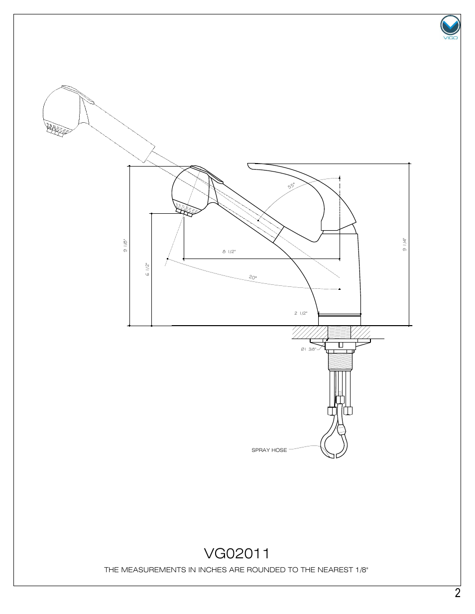 Side view | Vigo VG02011 User Manual | Page 2 / 5