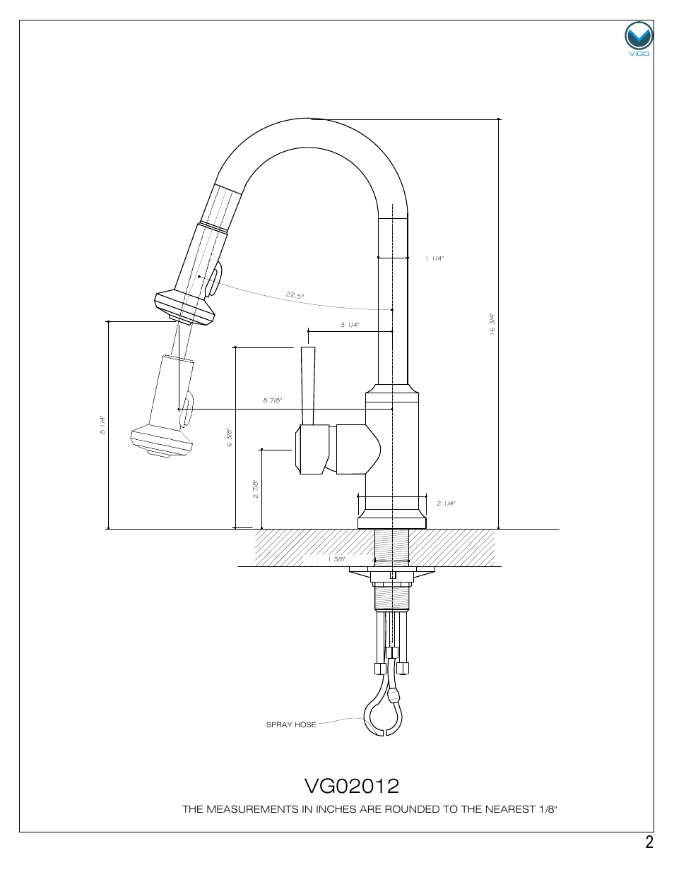 Side view | Vigo VG02012 User Manual | Page 2 / 5