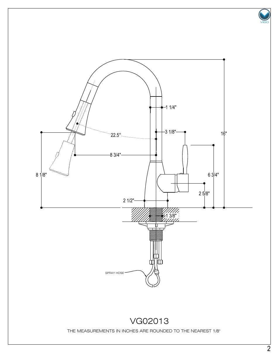 Side view | Vigo VG02013 User Manual | Page 2 / 5
