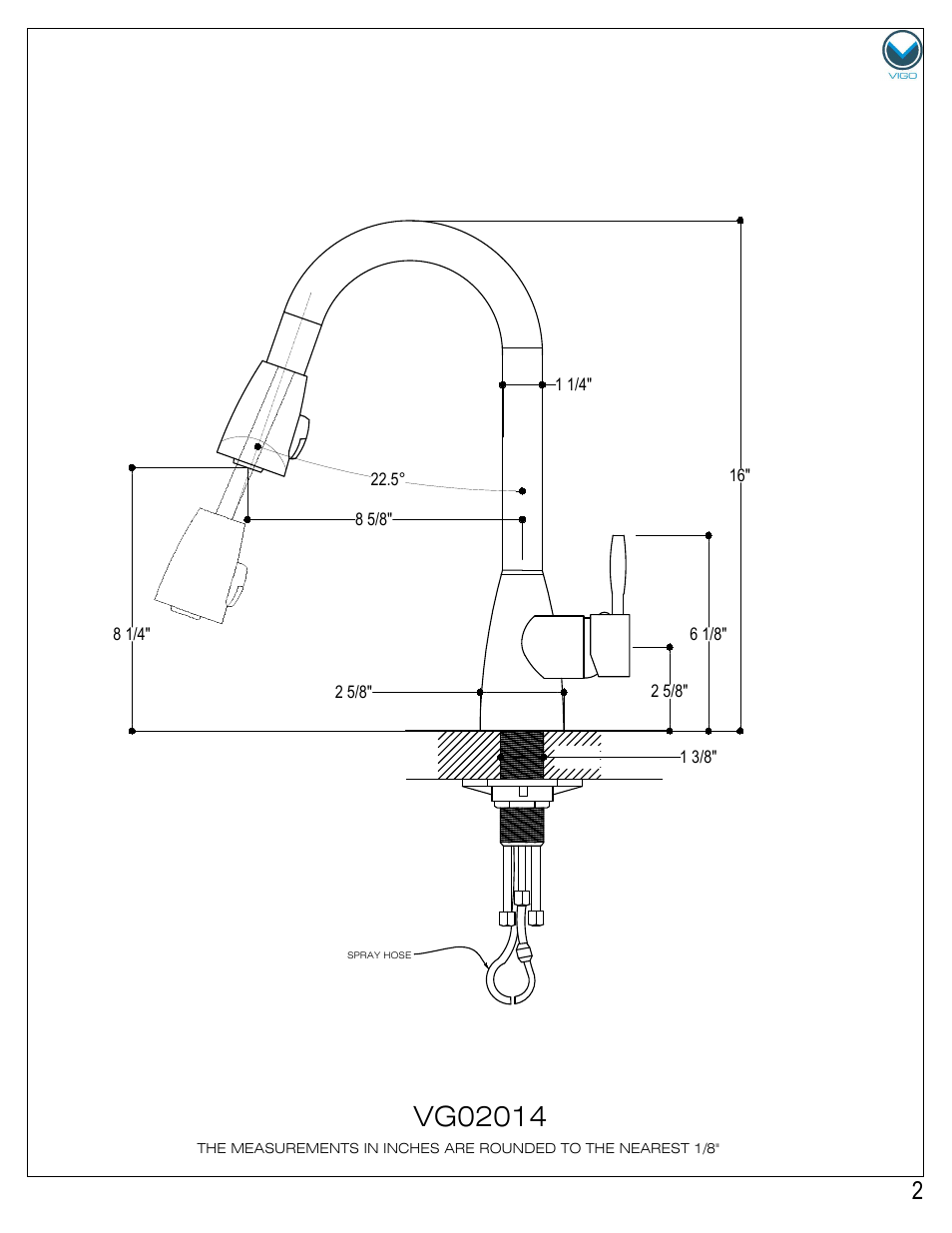Side view | Vigo VG02014 User Manual | Page 2 / 5
