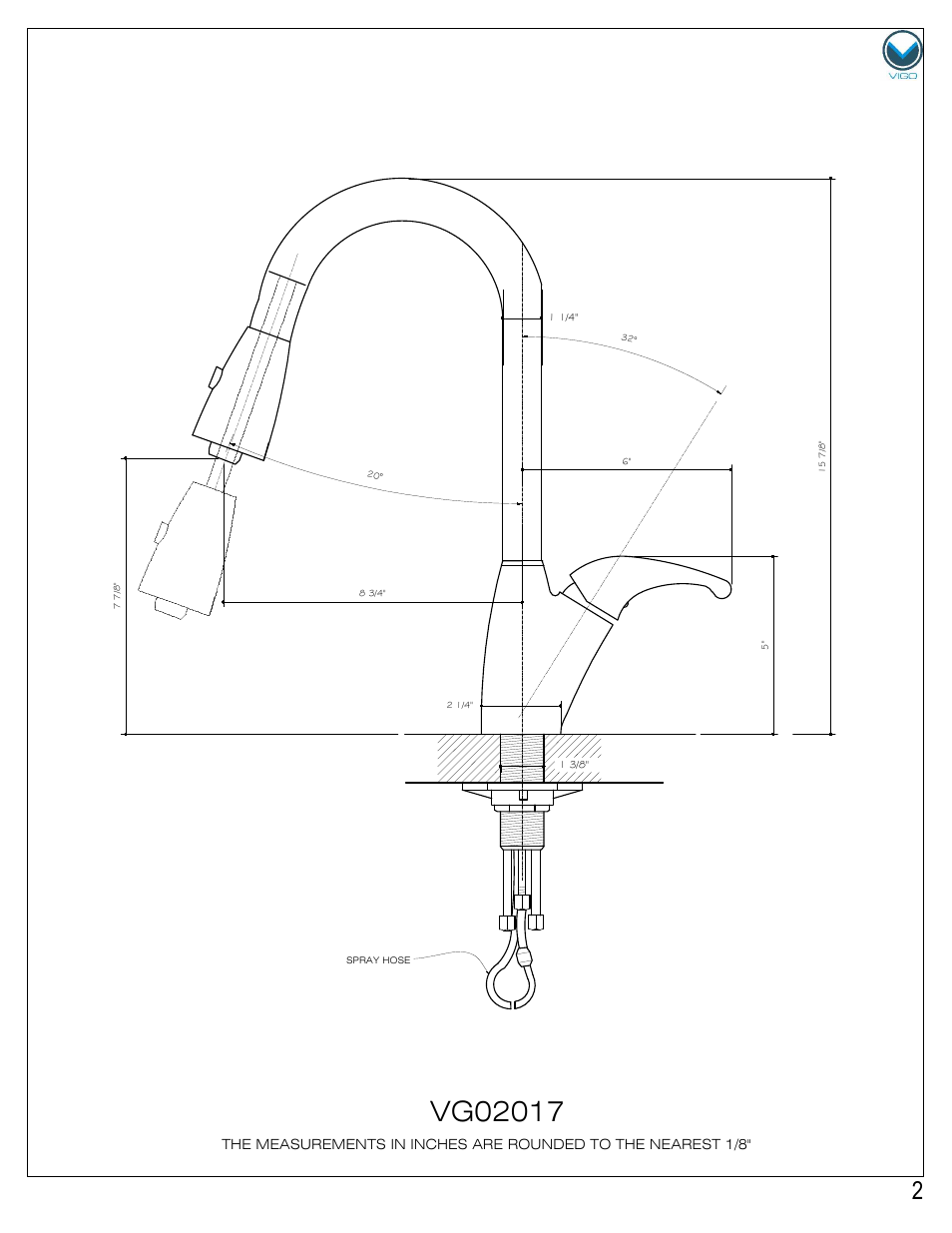 Side view | Vigo VG02017 User Manual | Page 2 / 5