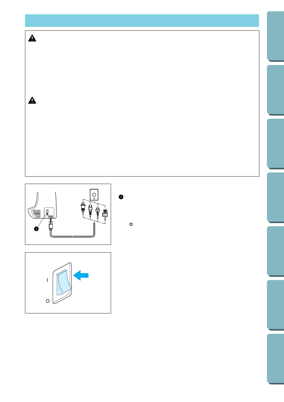 Power supply, Warning, Caution | Brother PC-2800 User Manual | Page 12 / 82