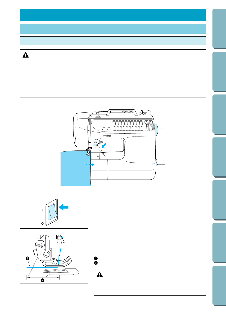 Sewing chapter 2, Trial sewing, Sewing using a utility stitch | Sewing | Brother PC-2800 User Manual | Page 30 / 82