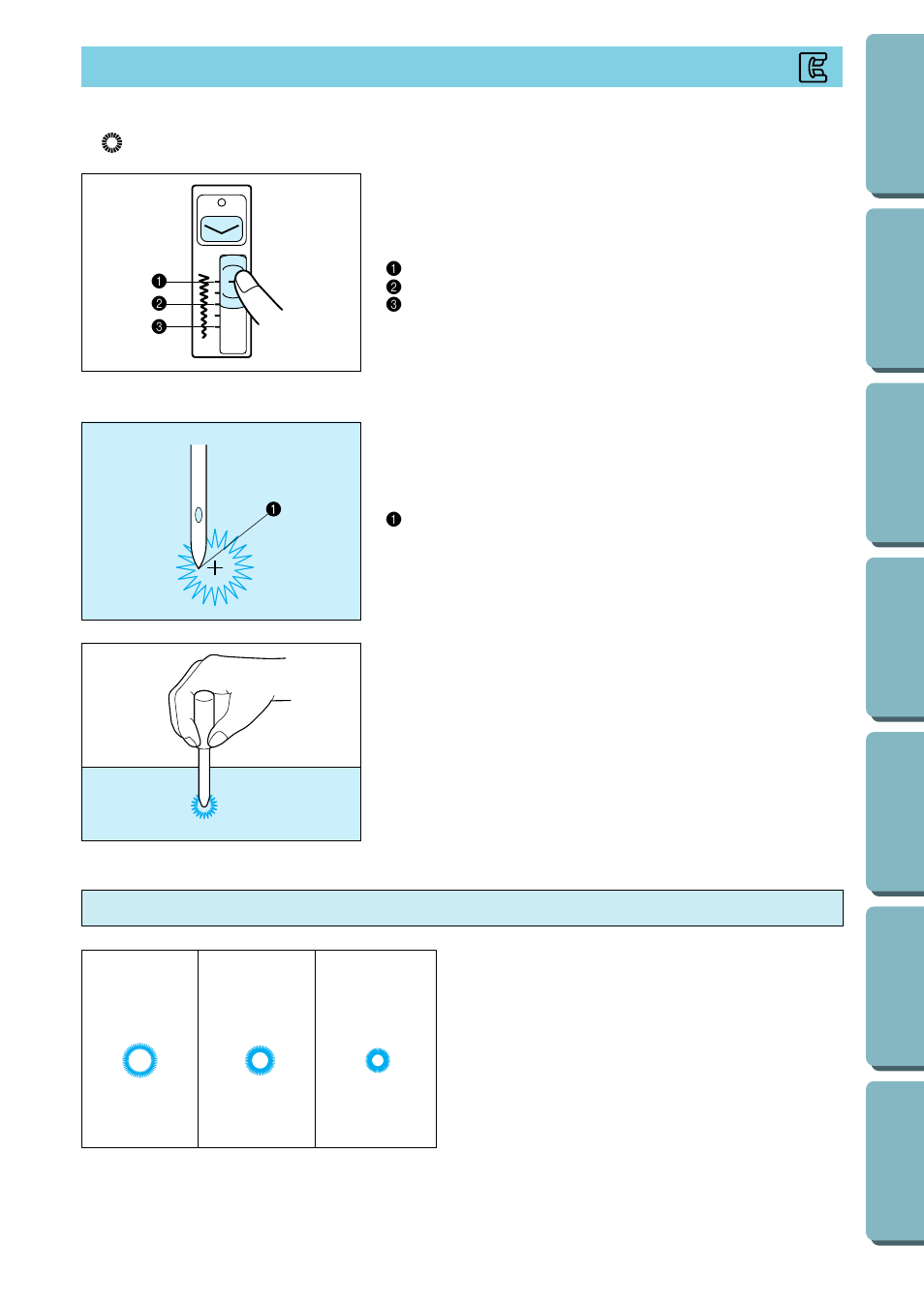 Eyelet stitch, Size of eyelet (actual size), Ab c | Brother PC-2800 User Manual | Page 50 / 82