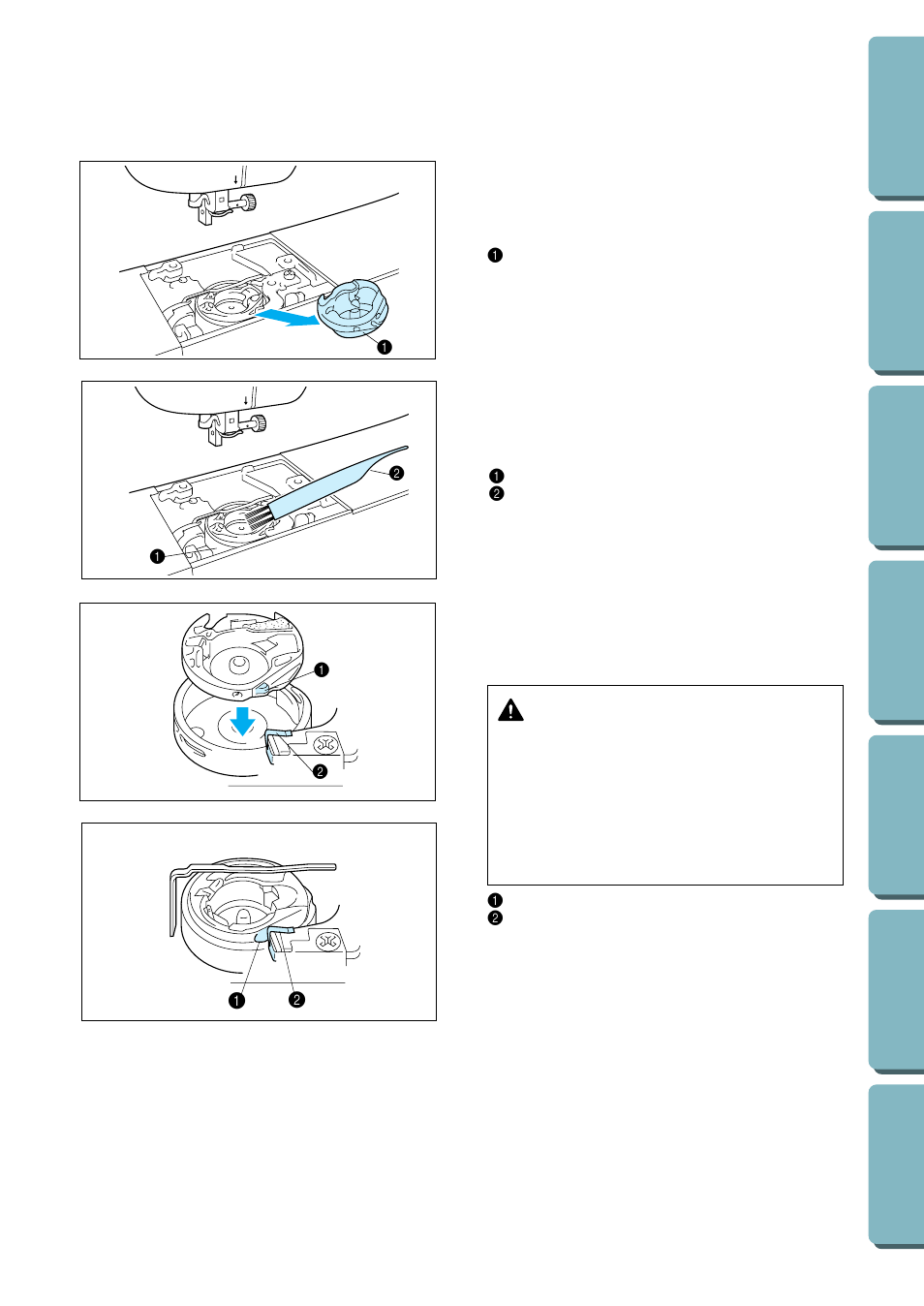 Caution | Brother PC-2800 User Manual | Page 71 / 82