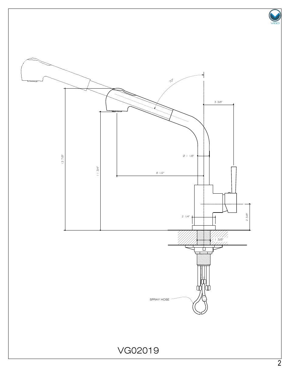 Side view | Vigo VG02019 User Manual | Page 2 / 5