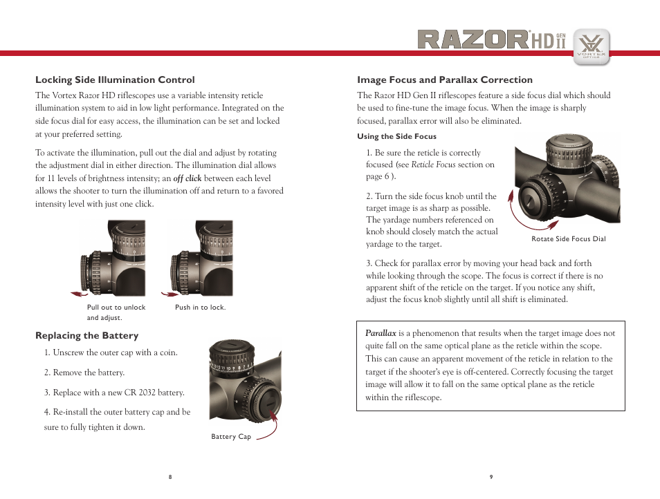 Vortex Optics RAZOR HD GEN II 3-18X50 RIFLESCOPE User Manual | Page 5 / 11