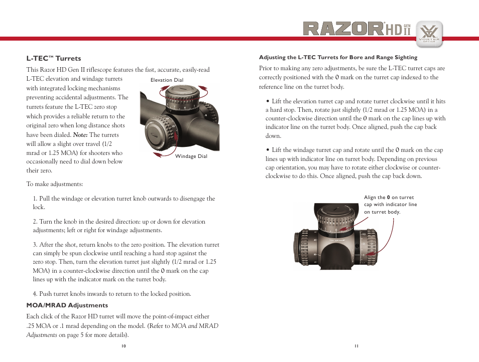 Vortex Optics RAZOR HD GEN II 3-18X50 RIFLESCOPE User Manual | Page 6 / 11