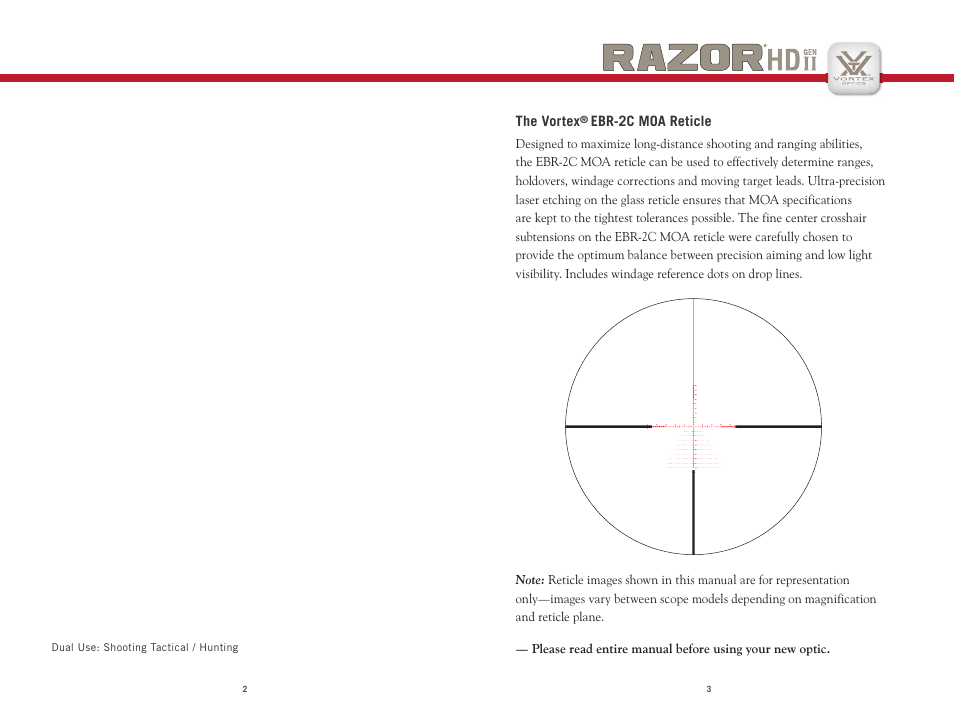 Vortex Optics RAZOR HD GEN II 3-18X50 RIFLESCOPE User Manual | Page 2 / 9