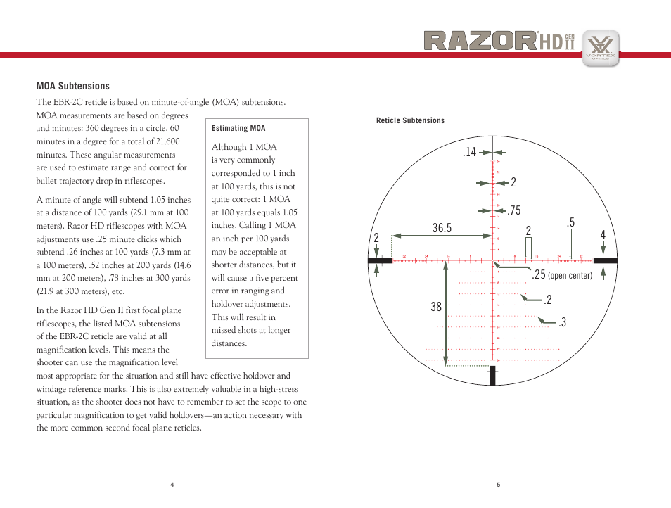 Vortex Optics RAZOR HD GEN II 3-18X50 RIFLESCOPE User Manual | Page 3 / 9