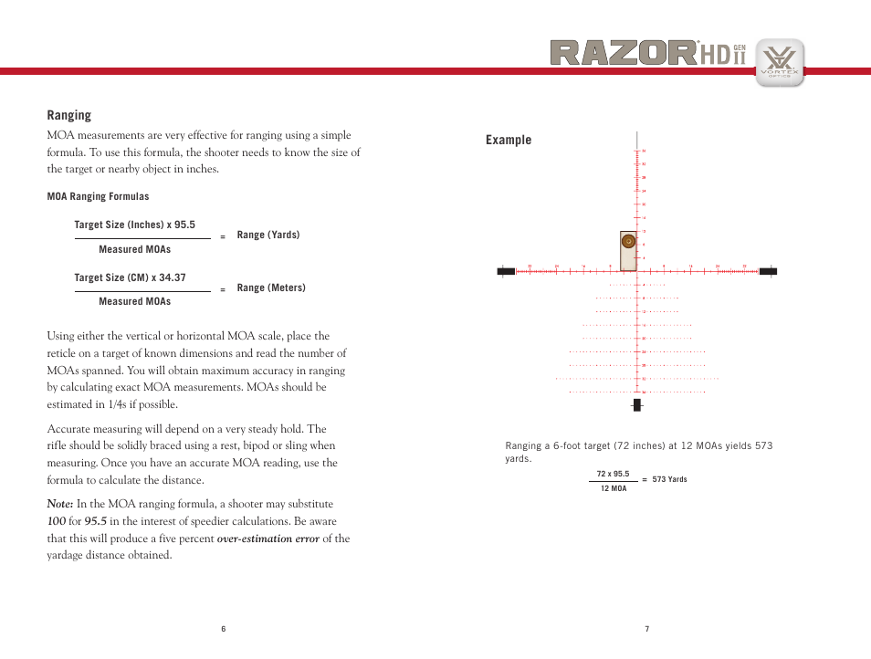 Example, Ranging | Vortex Optics RAZOR HD GEN II 3-18X50 RIFLESCOPE User Manual | Page 4 / 9