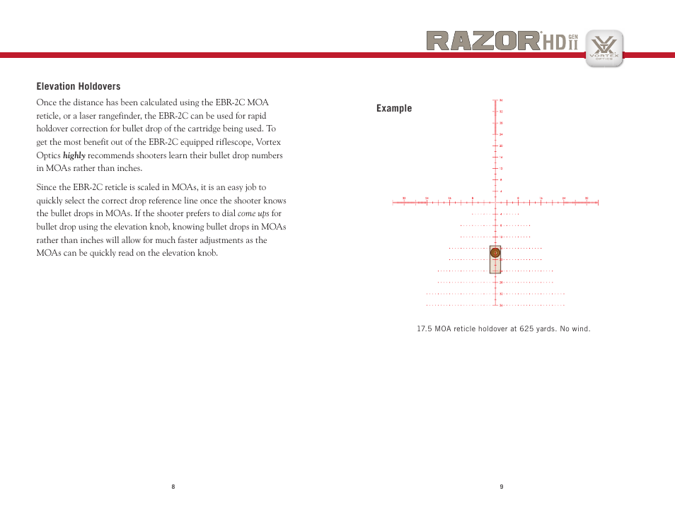 Vortex Optics RAZOR HD GEN II 3-18X50 RIFLESCOPE User Manual | Page 5 / 9