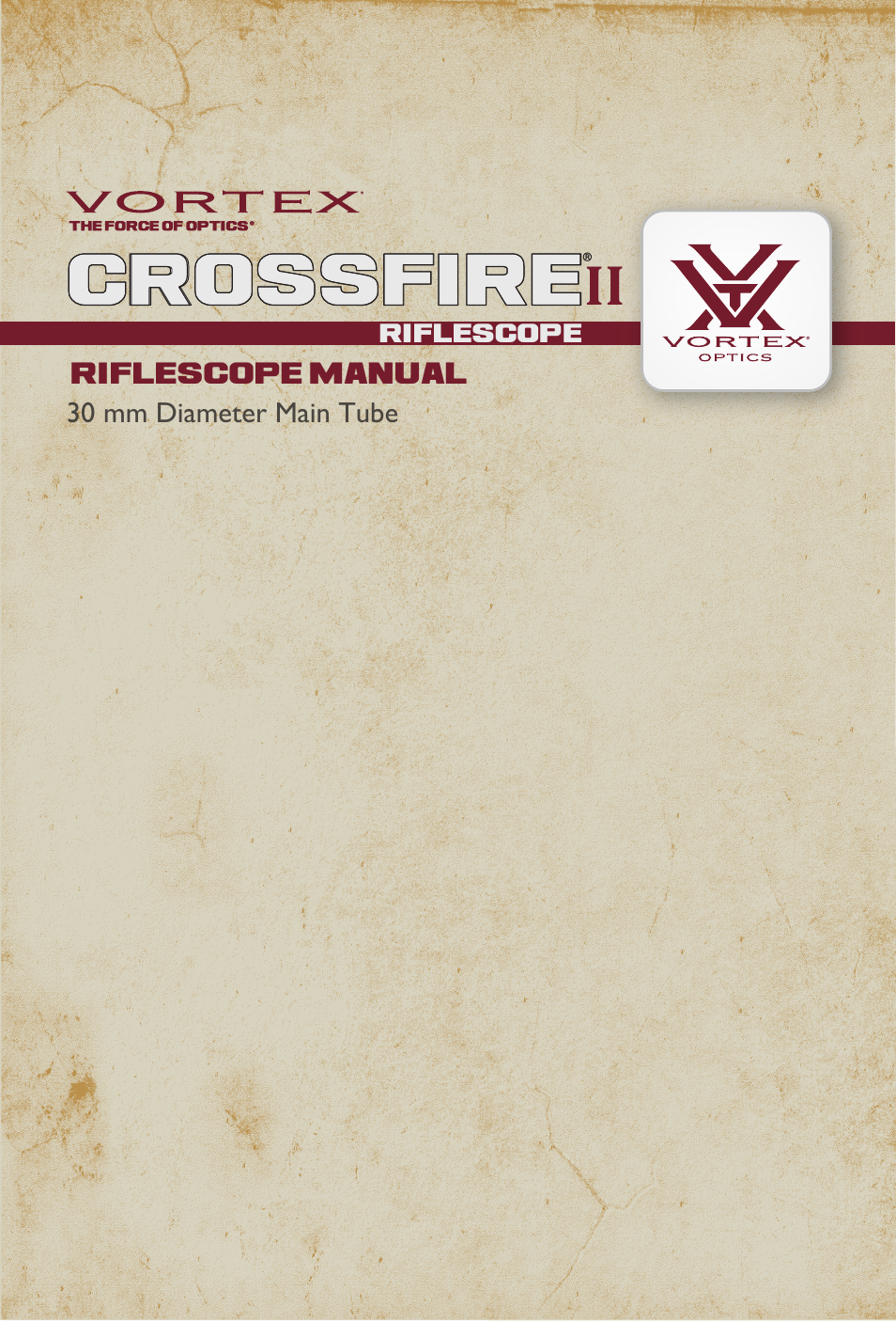 Vortex Optics CROSSFIRE II 4-16X50 AO RIFLESCOPE User Manual | 9 pages