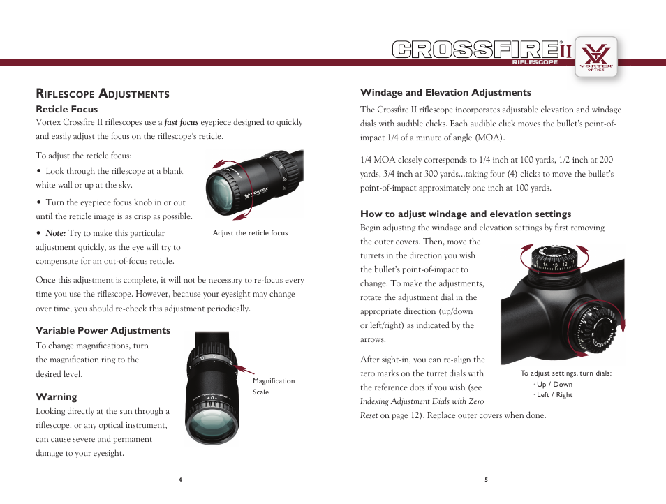 Vortex Optics CROSSFIRE II 4-16X50 AO RIFLESCOPE User Manual | Page 3 / 9