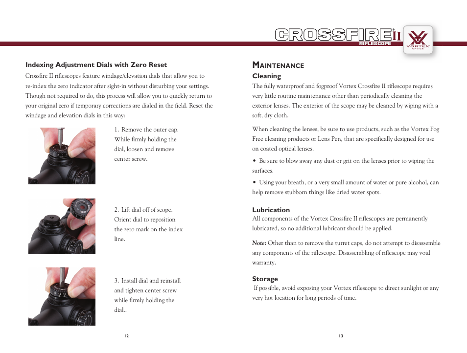 Vortex Optics CROSSFIRE II 4-16X50 AO RIFLESCOPE User Manual | Page 7 / 9