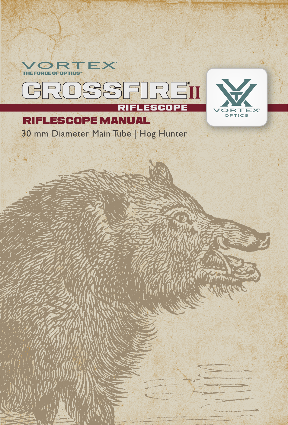 Vortex Optics CROSSFIRE II 3-12X56 AO HOG HUNTER RIFLESCOPE User Manual | 9 pages