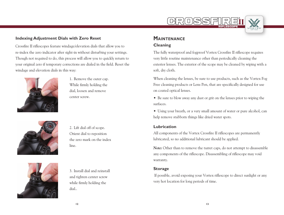 Vortex Optics CROSSFIRE II 1-4X24 RIFLESCOPE User Manual | Page 7 / 9