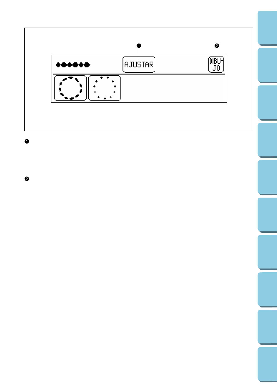 Pantalla a | Brother PE 150 User Manual | Page 111 / 146