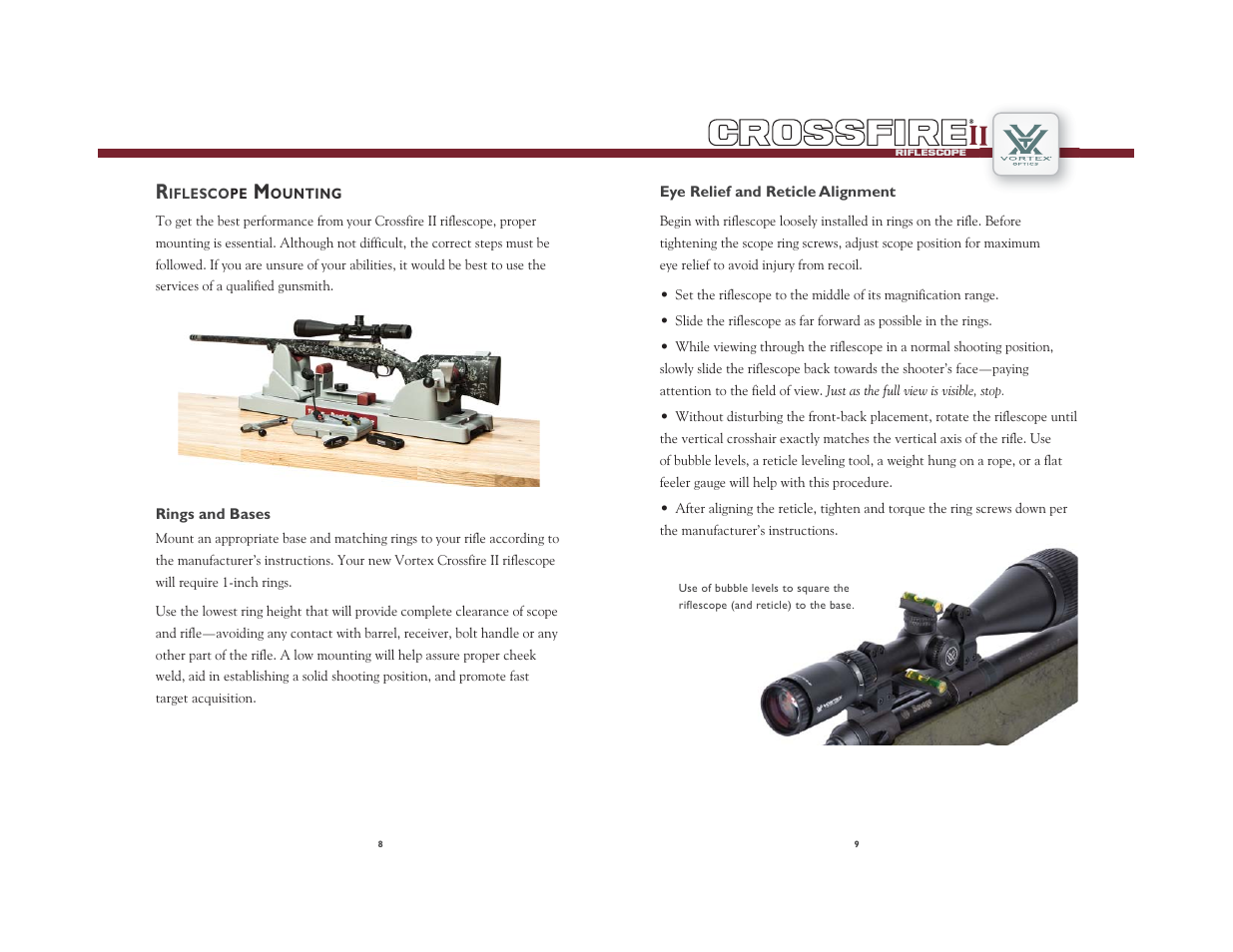 Crossfire ii crossfire | Vortex Optics CROSSFIRE II 2-7X32 RIFLESCOPE User Manual | Page 5 / 9