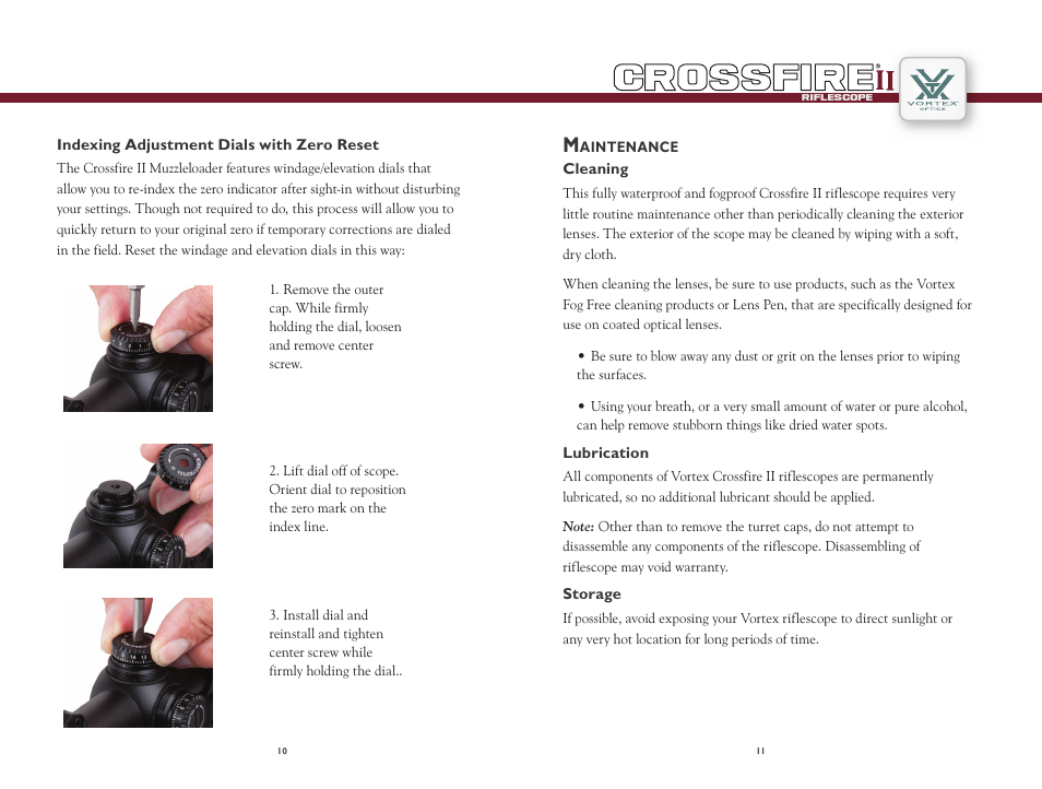 Vortex Optics CROSSFIRE II 1X24 MUZZLELOADER SCOPE User Manual | Page 6 / 8