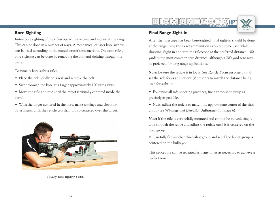 Diamondback | Vortex Optics DIAMONDBACK HP 2-8X32 RIFLESCOPE User Manual | Page 6 / 9