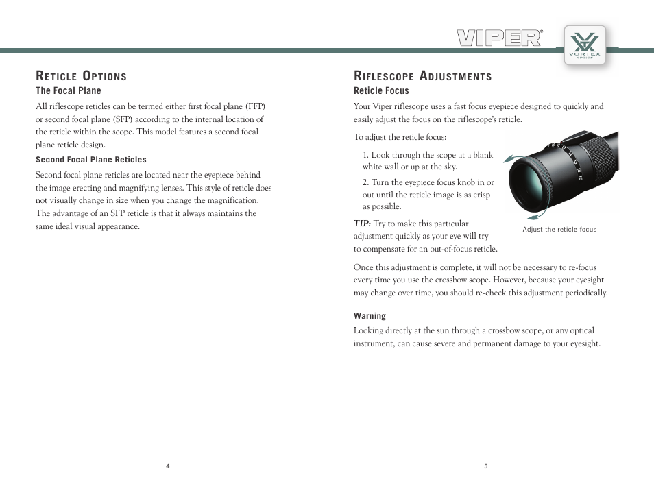 Vortex Optics VIPER 2-7X32 - VERSA-PLEX C3 User Manual | Page 3 / 9