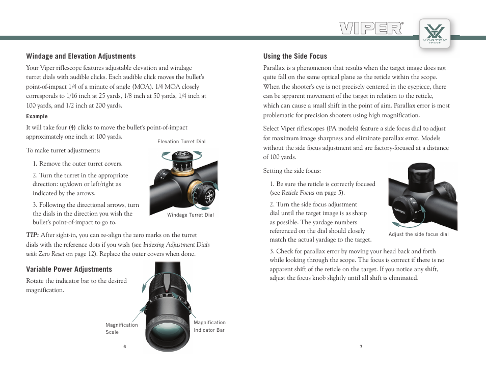 Vortex Optics VIPER 2-7X32 - VERSA-PLEX C3 User Manual | Page 4 / 9
