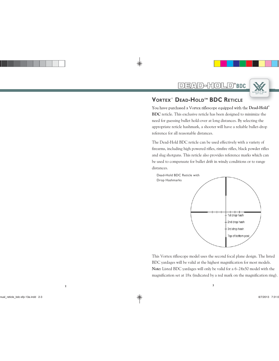 Dead-hold, Bdc r | Vortex Optics VIPER HS 4-16X44 LR RIFLESCOPE User Manual | Page 2 / 7