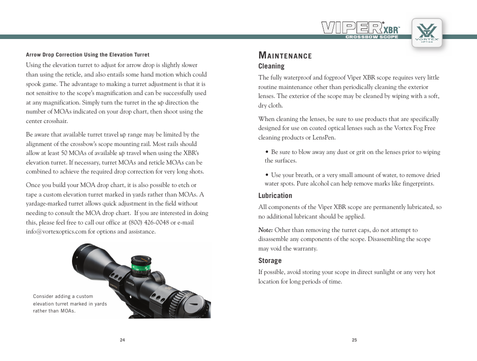 Vortex Optics VIPER XBR 2.5-10X44 CROSSBOW SCOPE User Manual | Page 13 / 15
